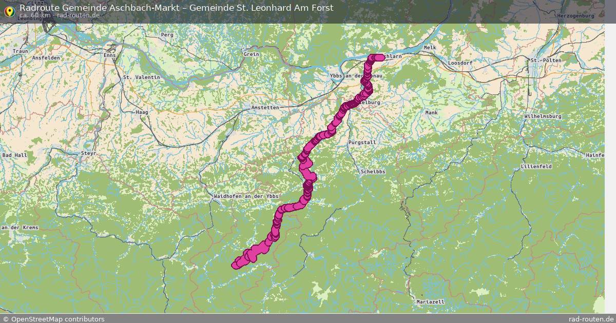 Fahrradroute Gemeinde Kematen An Der Ybbs – Gemeinde Golling An Der Erlauf (52 km) – Rad-Routen.de