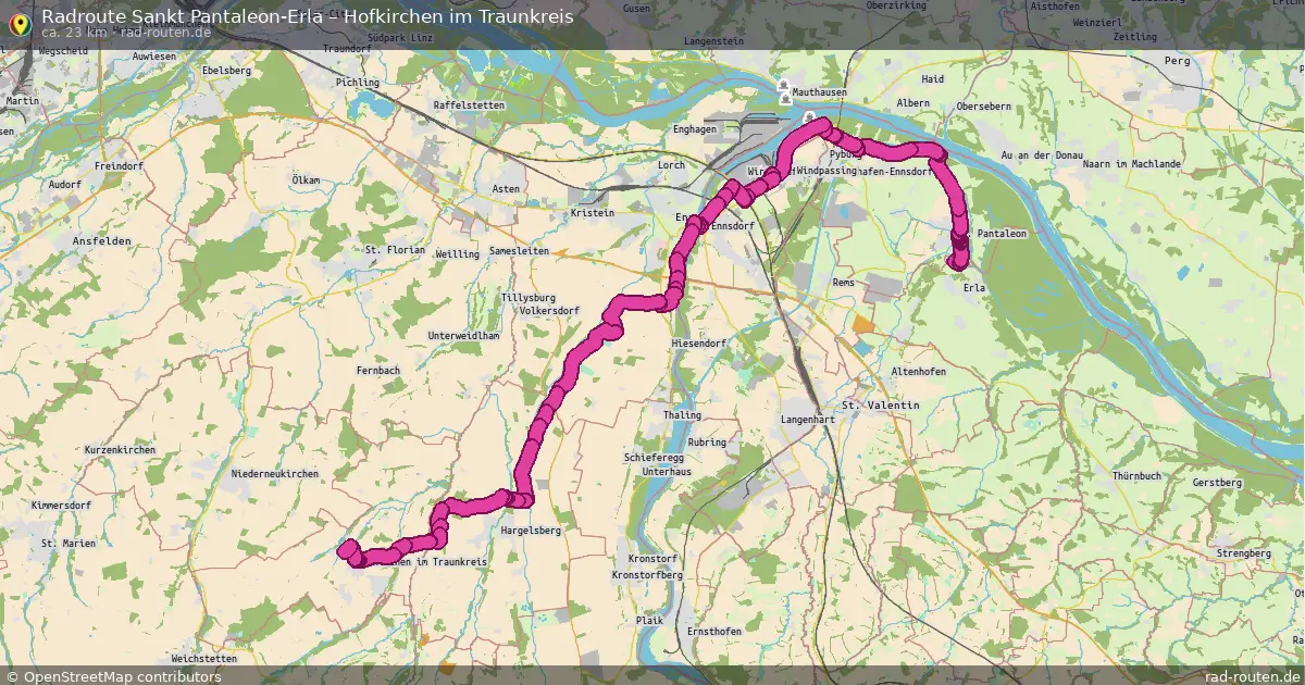 Fahrradroute Sankt Pantaleon-Erla – Hofkirchen Im Traunkreis (23 km) – Rad-Routen.de