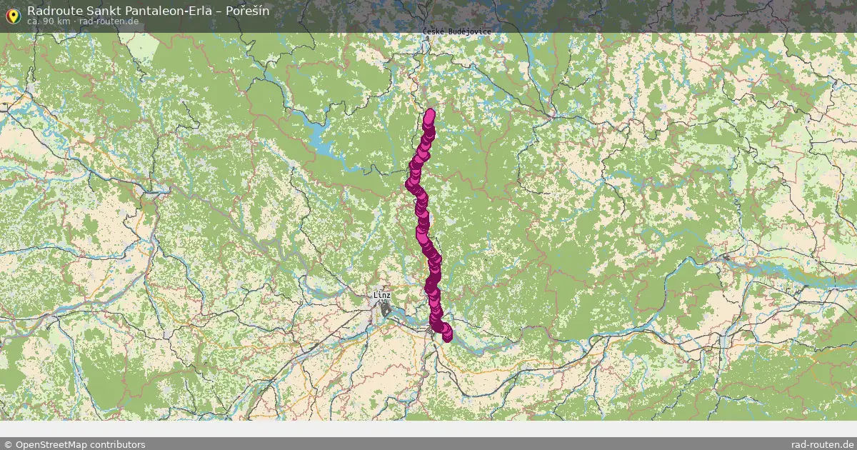 Fahrradroute Sankt Pantaleon-Erla – Pořešín (90 km) – Rad-Routen.de