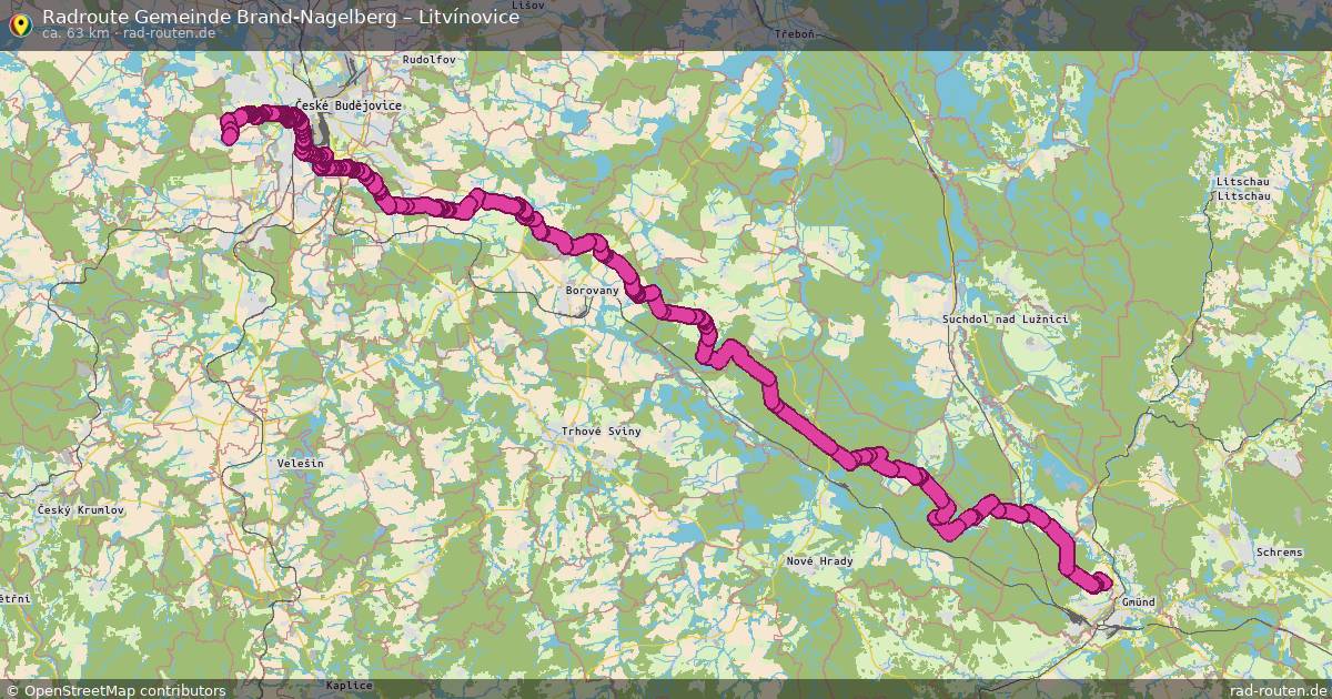 Fahrradroute Gemeinde Brand-Nagelberg – Litvínovice