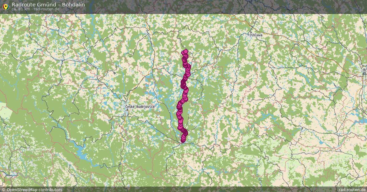 Fahrradroute Gmünd – Bohdalín