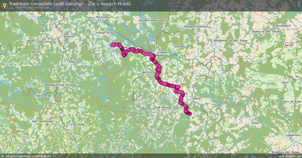 Fahrradroute Gemeinde Groß Gerungs – Žár U Nových Hradů