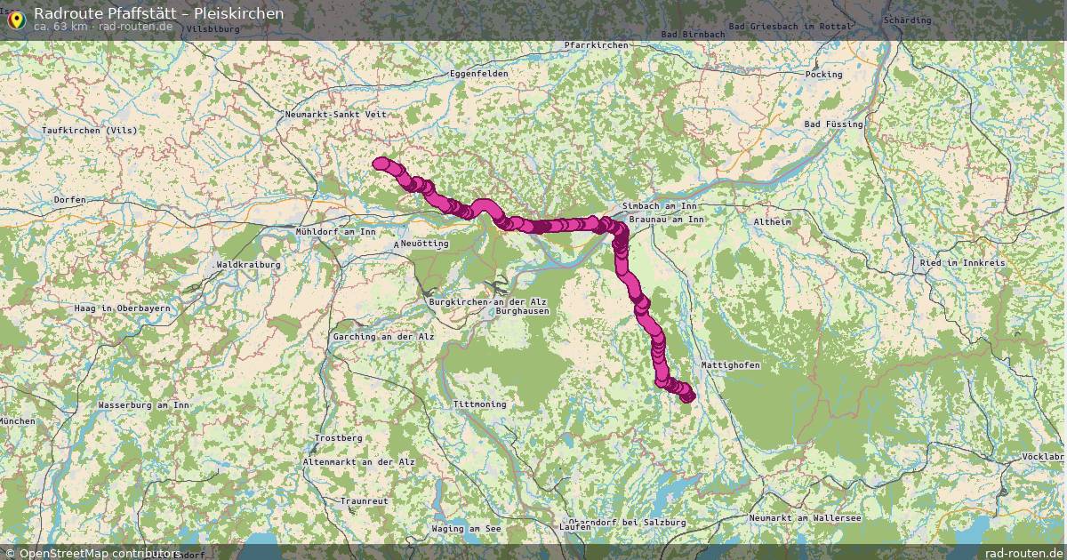 Fahrradroute Pfaffstätt – Pleiskirchen