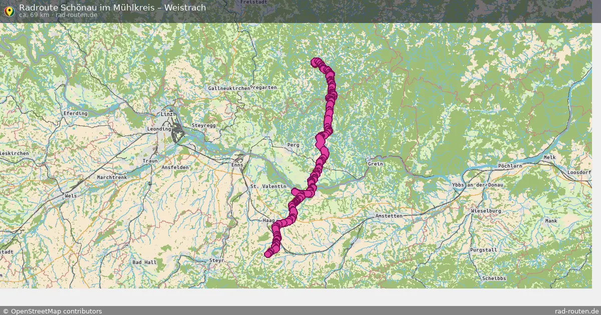 Fahrradroute Schönau Im Mühlkreis – Weistrach (69 km) – Rad-Routen.de