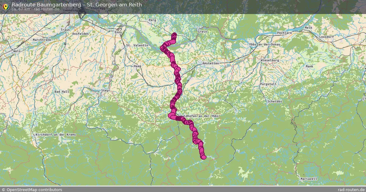 Fahrradroute Baumgartenberg – St. Georgen Am Reith (70 km) – Rad-Routen.de