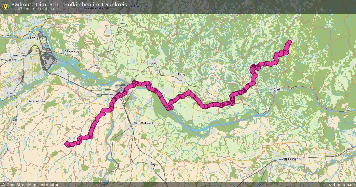 Fahrradroute Dimbach – Hofkirchen Im Traunkreis (67 km) – Rad-Routen.de