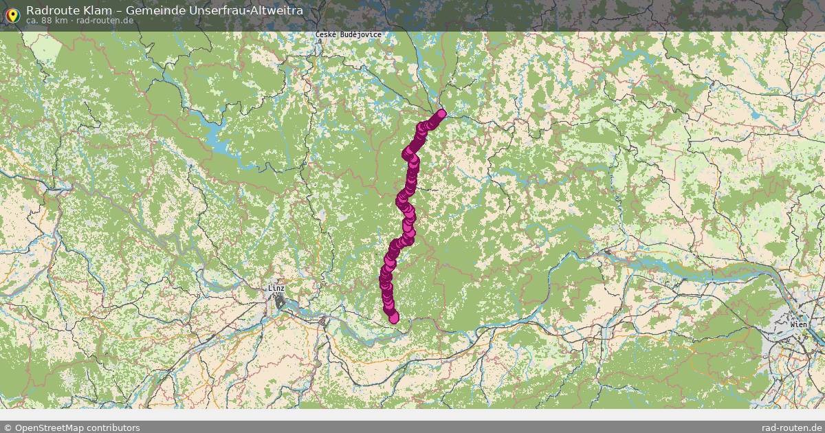 Fahrradroute Klam – Gemeinde Unserfrau-Altweitra