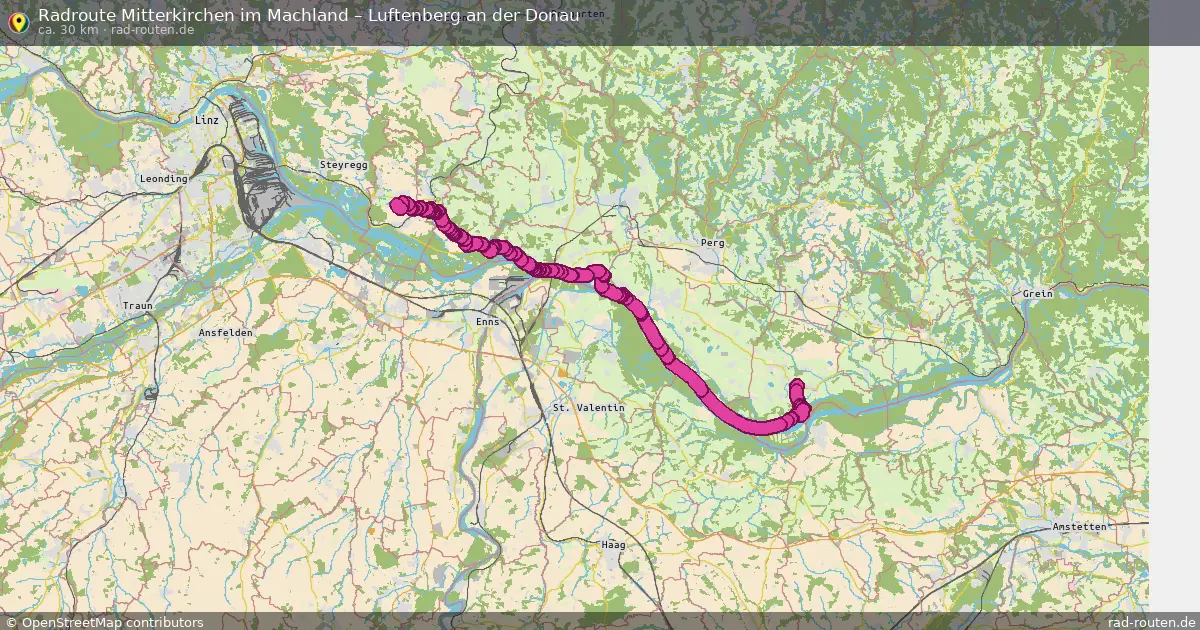 Fahrradroute Mitterkirchen Im Machland – Luftenberg An Der Donau (30 km) – Rad-Routen.de