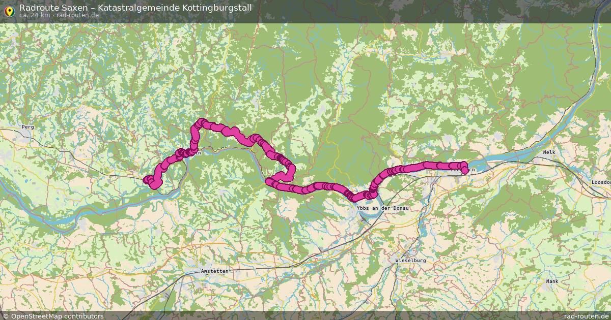 Fahrradroute Saxen – Gemeinde Artstetten-Pöbring (48 km) – Rad-Routen.de