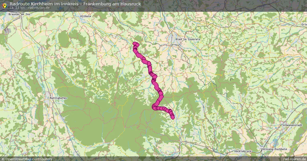 Fahrradroute Kirchheim Im Innkreis – Frankenburg Am Hausruck (24 km) – Rad-Routen.de