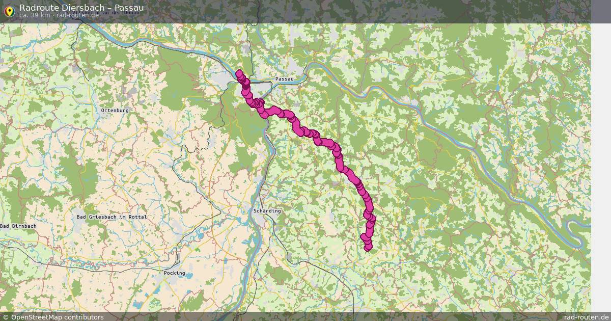 Fahrradroute Diersbach – Passau
