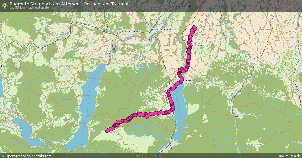Fahrradroute Steinbach Am Attersee – Roitham Am Traunfall (55 km) – Rad-Routen.de