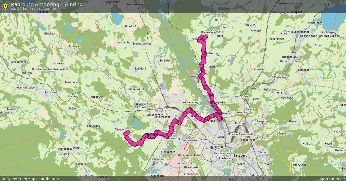 Fahrradroute Anthering – Ainring (25 km) – Rad-Routen.de