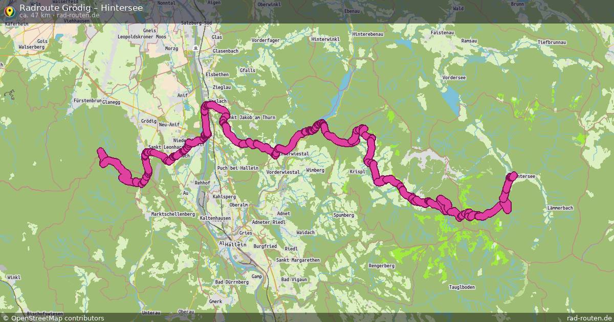 Fahrradroute Grödig – Hintersee