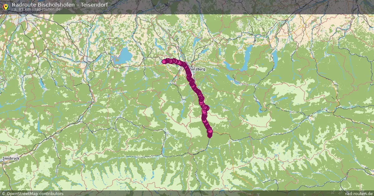 Fahrradroute Bischofshofen – Teisendorf (85 km) – Rad-Routen.de