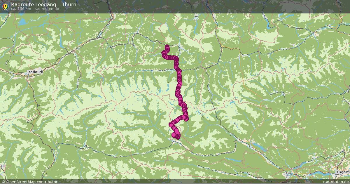 Fahrradroute Leogang – Thurn