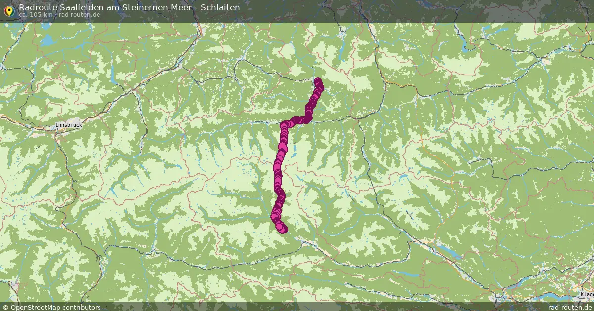 Fahrradroute Saalfelden Am Steinernen Meer – Schlaiten