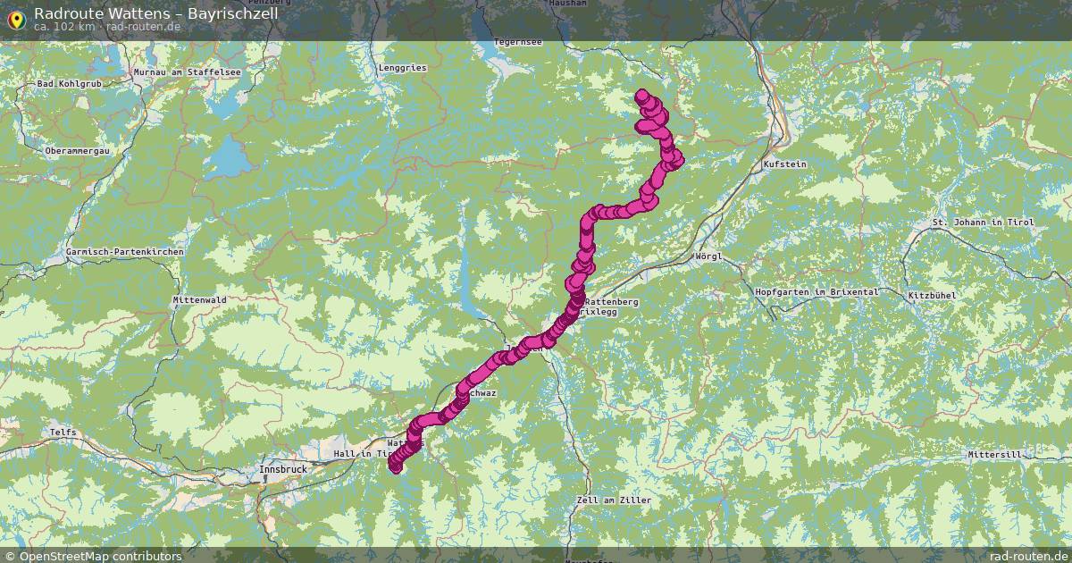 Fahrradroute Wattens – Bayrischzell