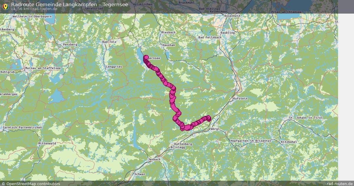 Fahrradroute Gemeinde Langkampfen – Tegernsee
