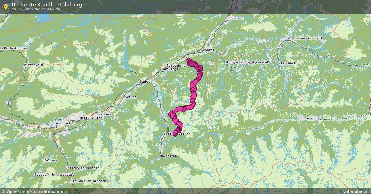 Fahrradroute Kundl – Rohrberg