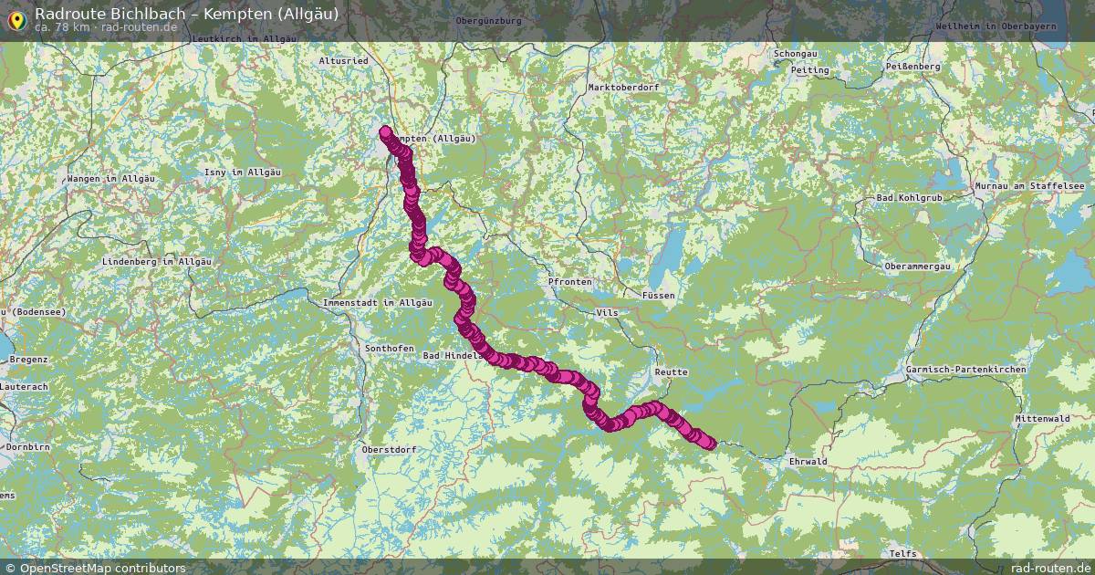 Fahrradroute Bichlbach – Kempten (Allgäu)