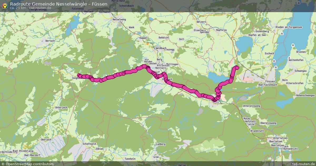 Fahrradroute Gemeinde Nesselwängle – Füssen