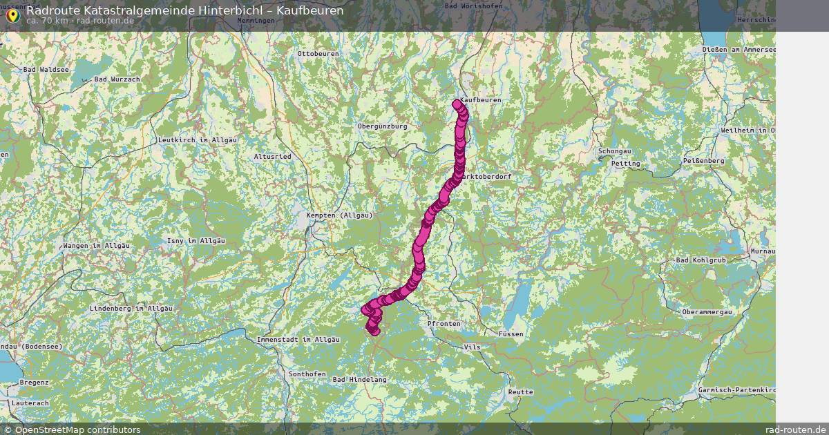 Fahrradroute Katastralgemeinde Hinterbichl – Kaufbeuren