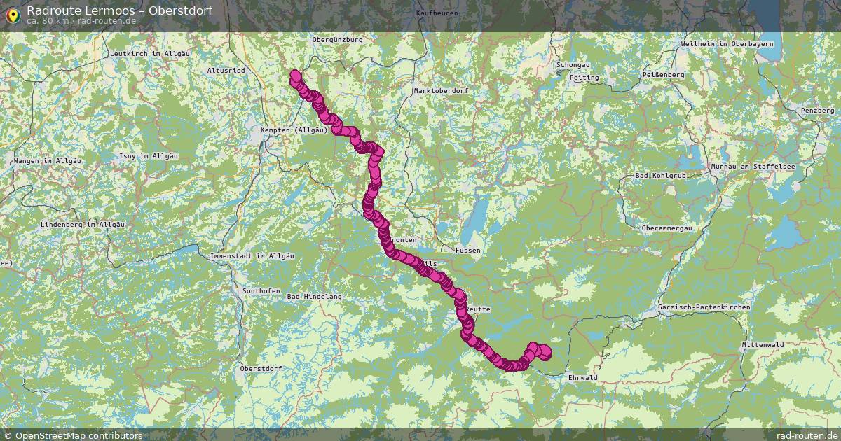 Fahrradroute Lermoos – Bad Hindelang