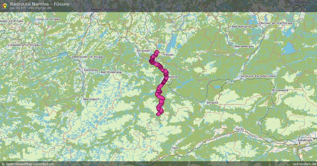 Fahrradroute Namlos – Füssen