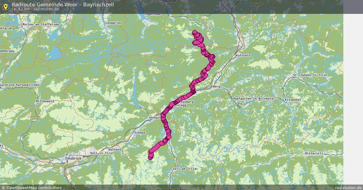 Fahrradroute Gemeinde Weer – Bayrischzell