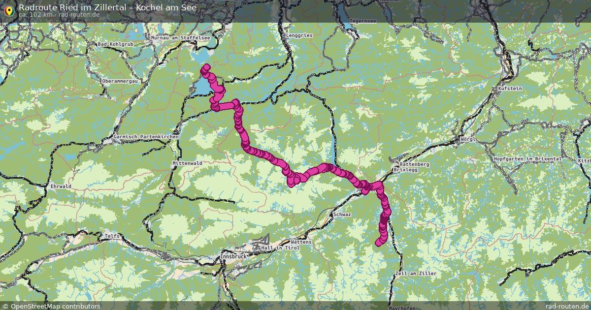 Fahrradroute Ried Im Zillertal – Kochel Am See
