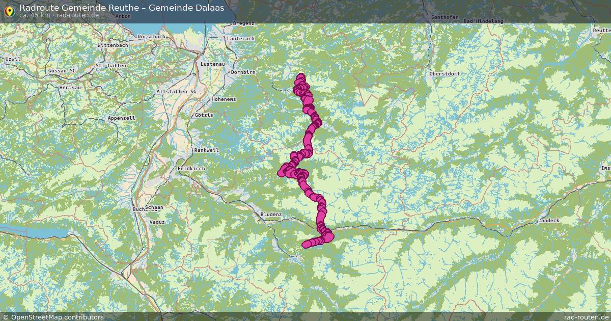 Fahrradroute Gemeinde Au – Gemeinde Bartholomäberg