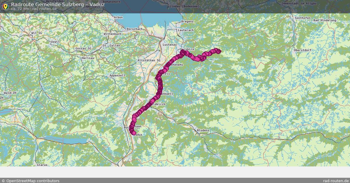 Fahrradroute Gemeinde Sulzberg – Vaduz