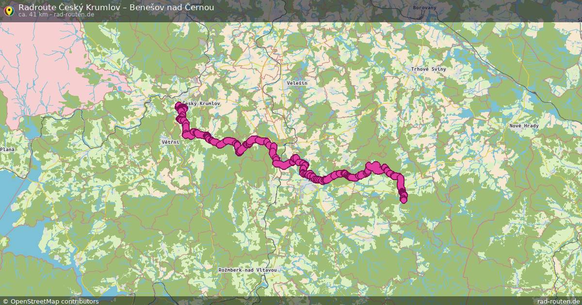 Fahrradroute Český Krumlov – Benešov Nad Černou