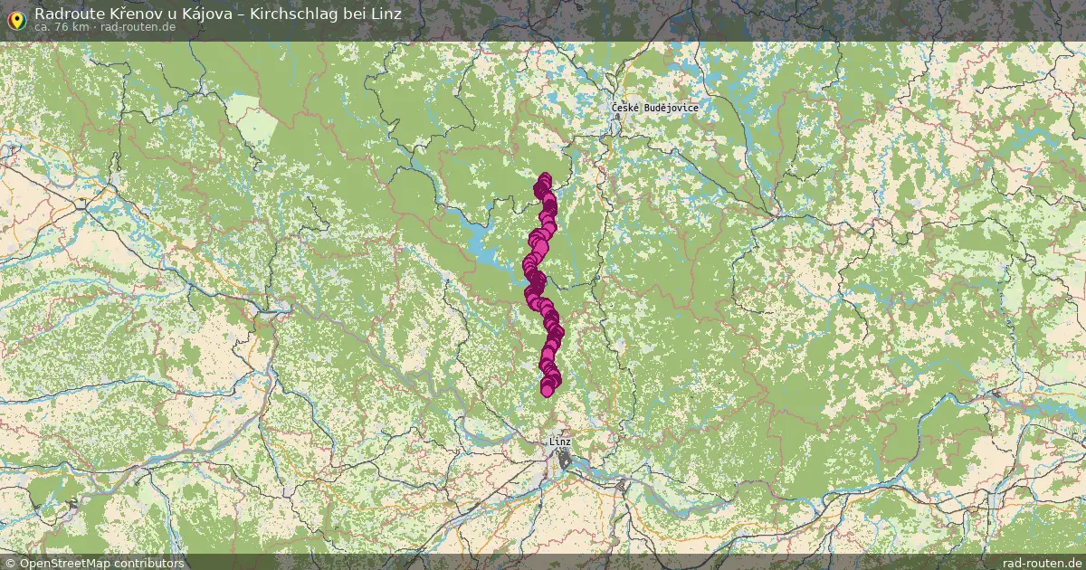 Radtour Křenov U Kájova – Kirchschlag Bei Linz