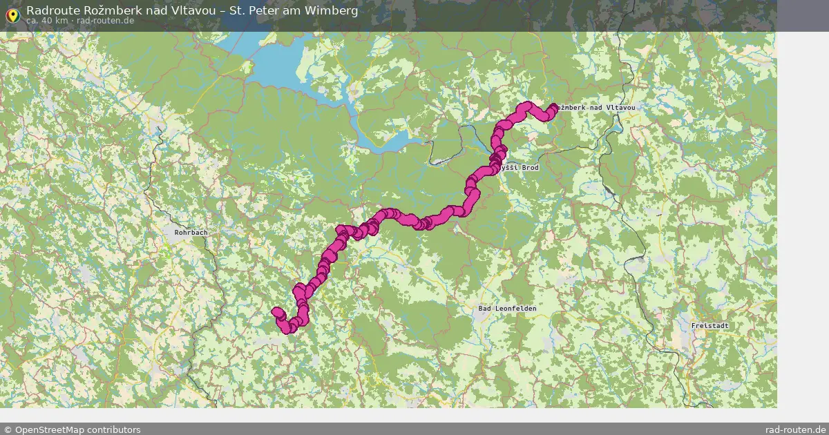 Radtour Rožmberk Nad Vltavou – St. Peter Am Wimberg