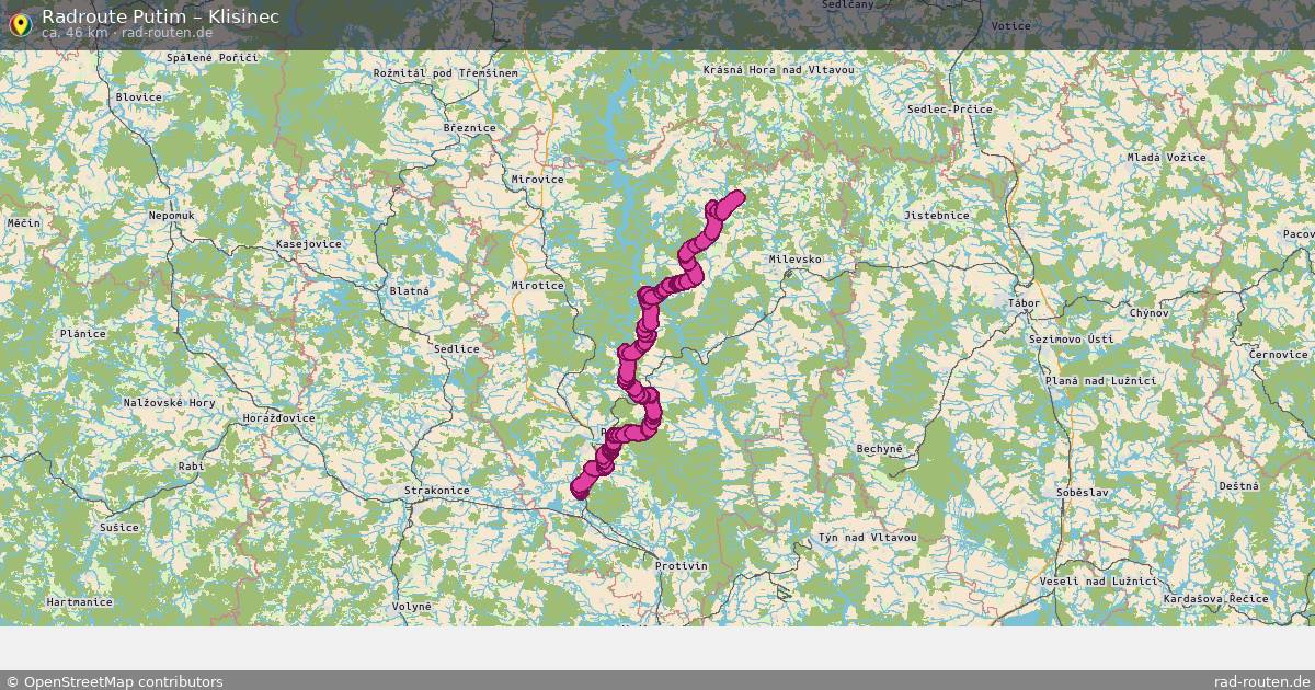 Fahrradroute Putim – Klisinec