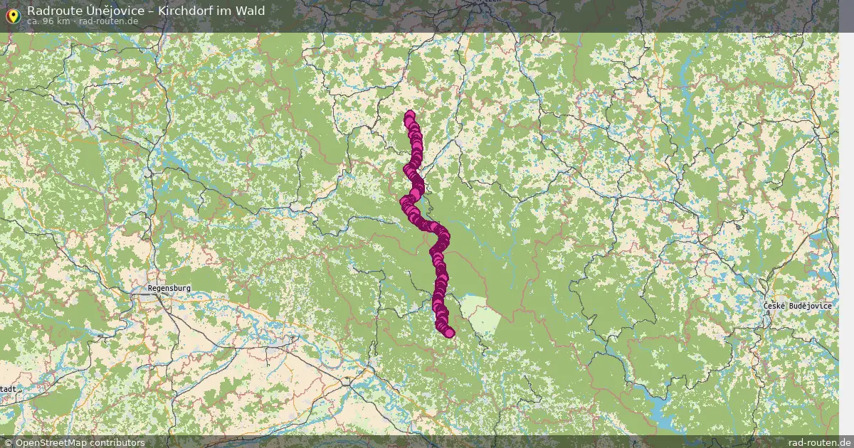 Radtour Únějovice – Kirchdorf Im Wald