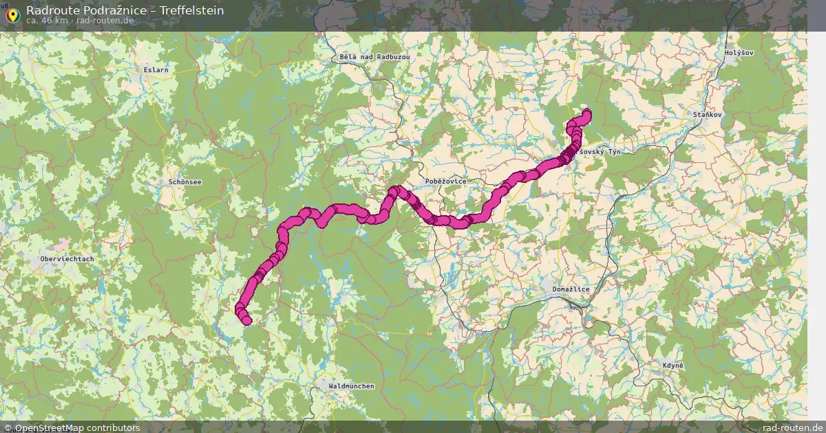 Radtour Podražnice – Treffelstein