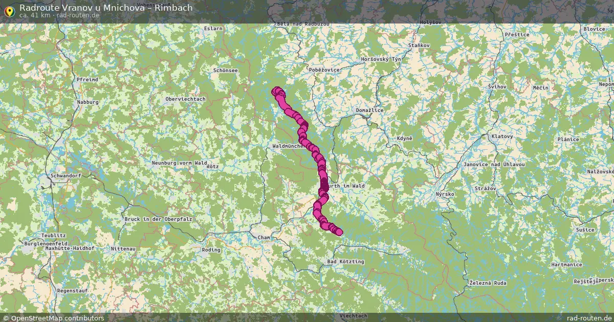 Radtour Vranov U Mnichova – Rimbach