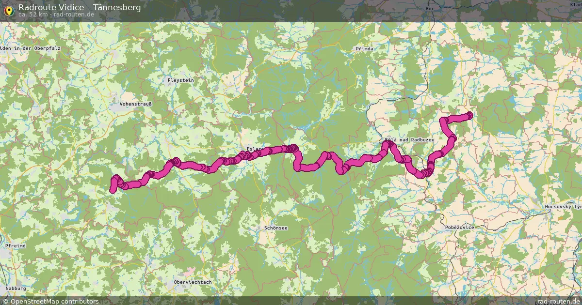 Radtour Vidice – Tännesberg