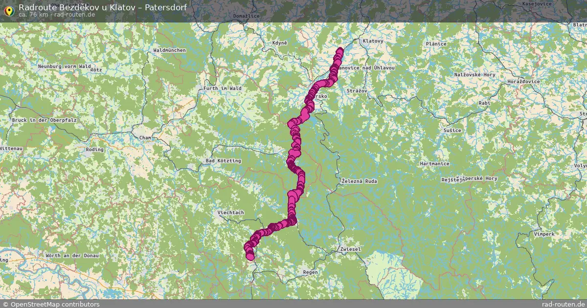 Radtour Bezděkov U Klatov – Patersdorf