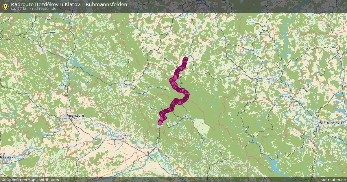 Radtour Bezděkov U Klatov – Ruhmannsfelden