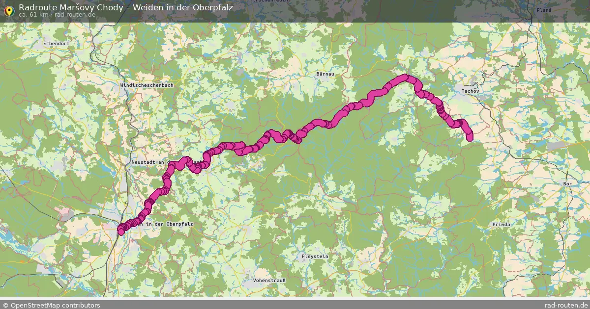 Fahrradroute Maršovy Chody – Weiden In Der Oberpfalz (61 km) – Rad-Routen.de