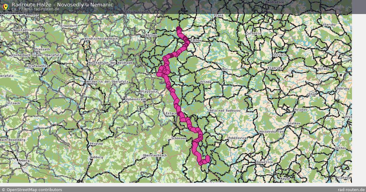 Fahrradroute Halže – Novosedly U Nemanic