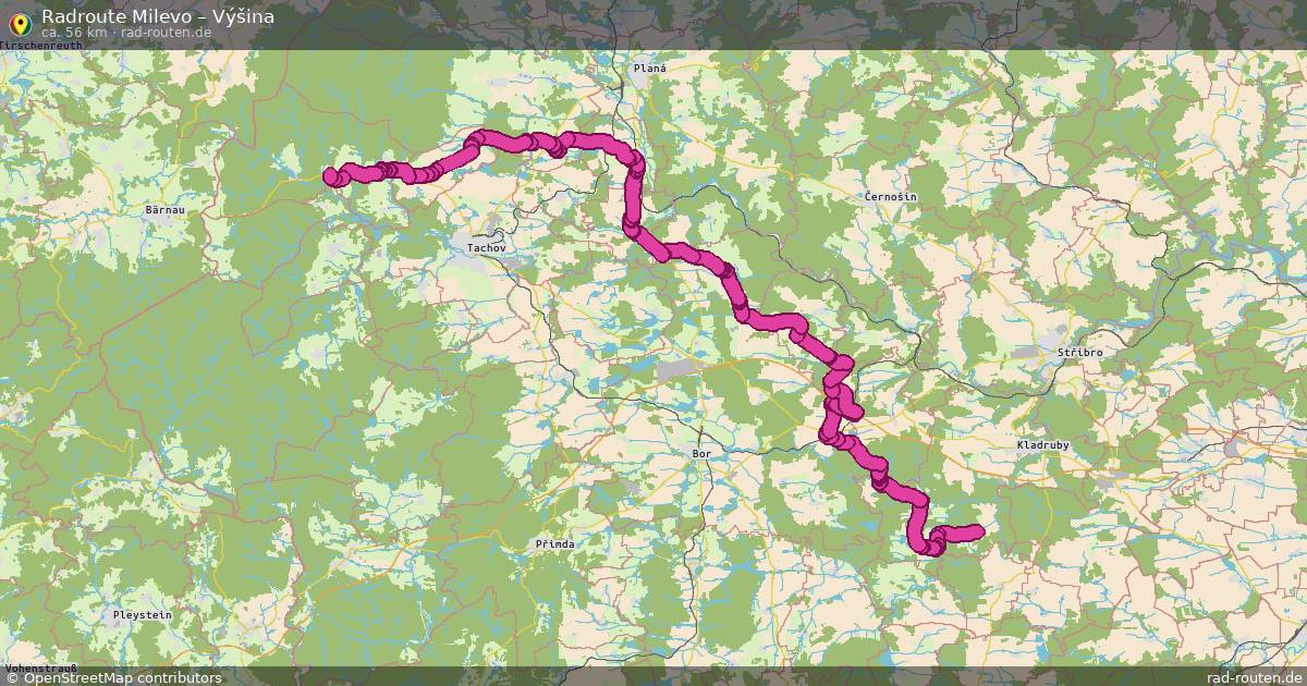 Fahrradroute Milevo – Výšina
