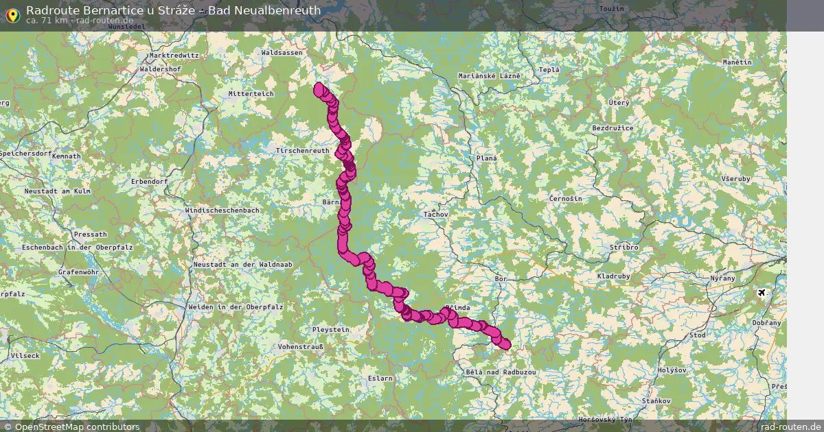 Radtour Bernartice U Stráže – Bad Neualbenreuth
