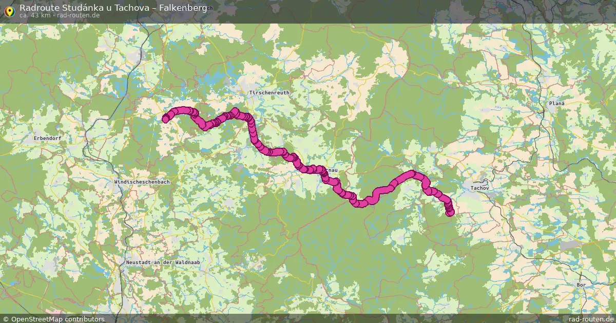 Radtour Studánka U Tachova – Falkenberg