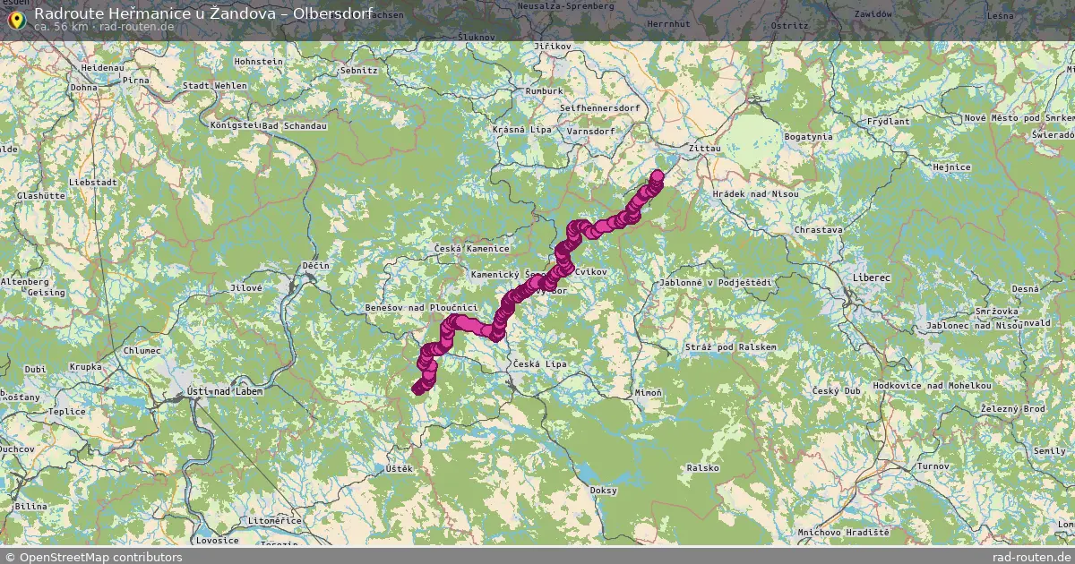 Radtour Heřmanice U Žandova – Olbersdorf