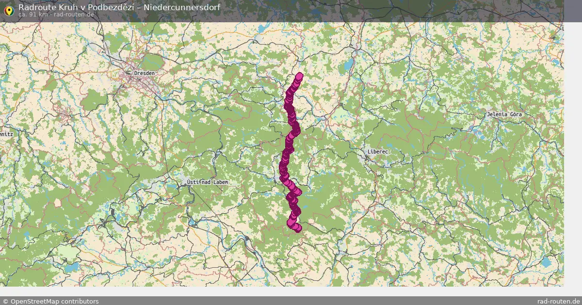 Radtour Kruh V Podbezdězí – Niedercunnersdorf
